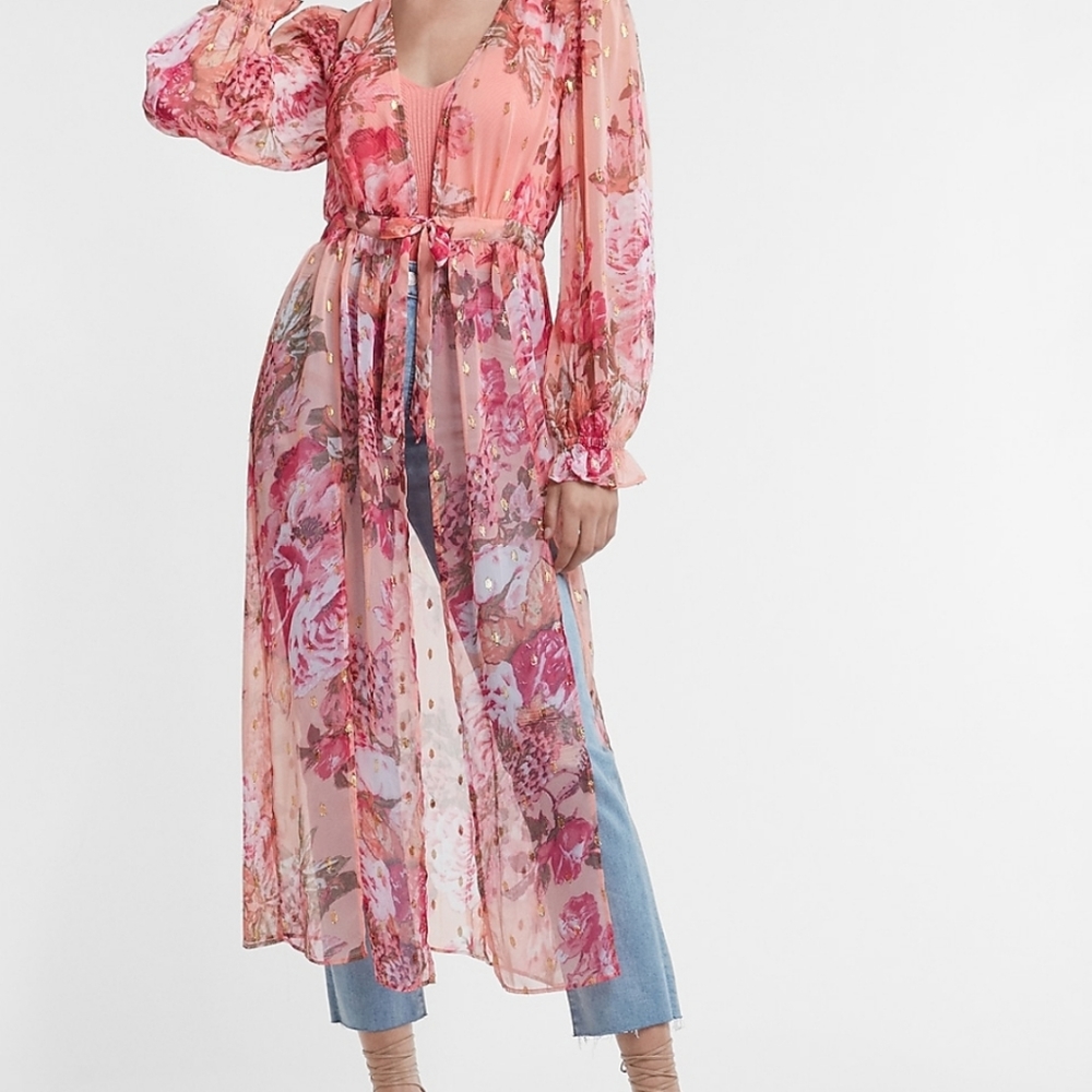 Express floral maxi cover up